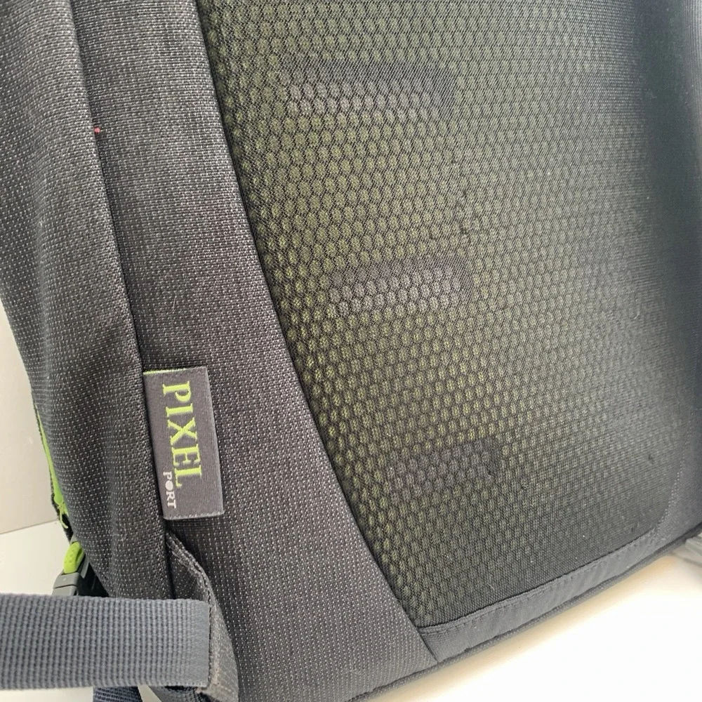 OSPREY Pixel Port Backpack Black w/ Green Lining Laptop Bag, w Osprey Logo